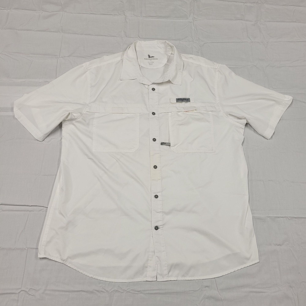 Field & Stream white short sleeve fishing shirt size XL